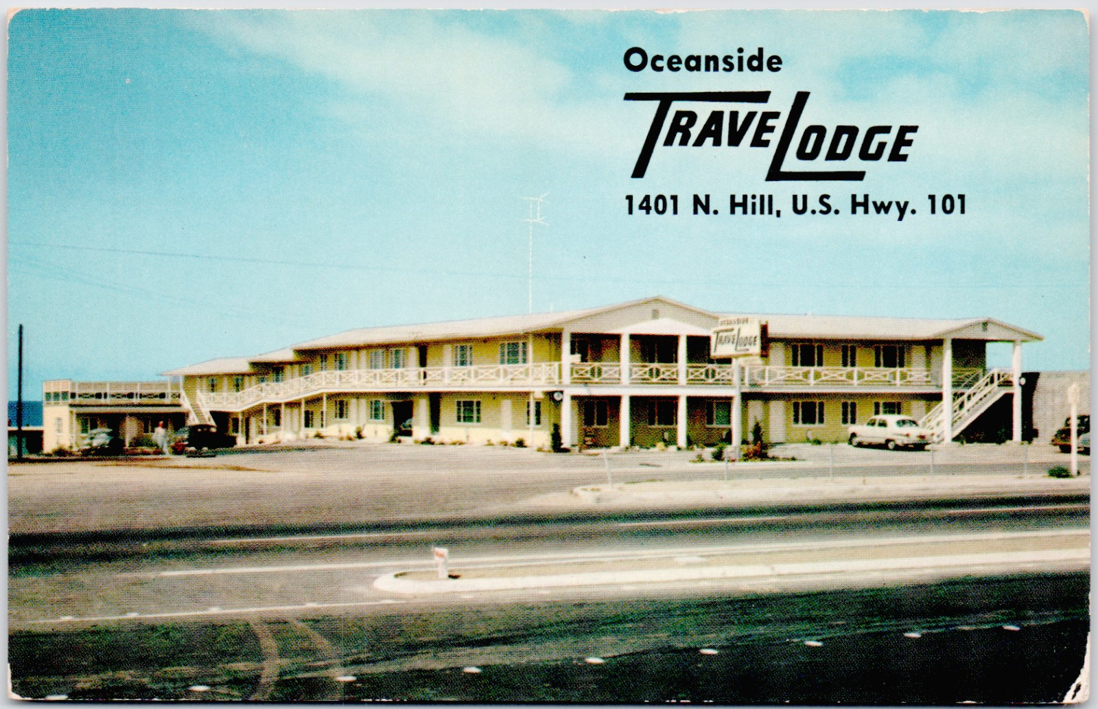 Oceanside Travel Lodge California Hotel Motel Inn 1960s Postcard