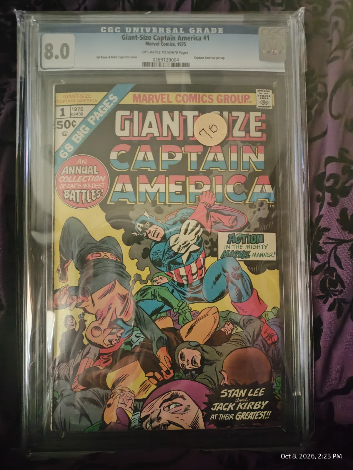 Giant-Size Captain America #1 (1975) CGC 8.0 OW-W Pages Marvel Comics