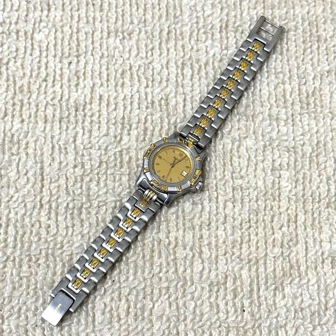 Bally Women\'s Quartz Watch Gold Dial Silver Gold Band 10 ATM Date Swiss Made