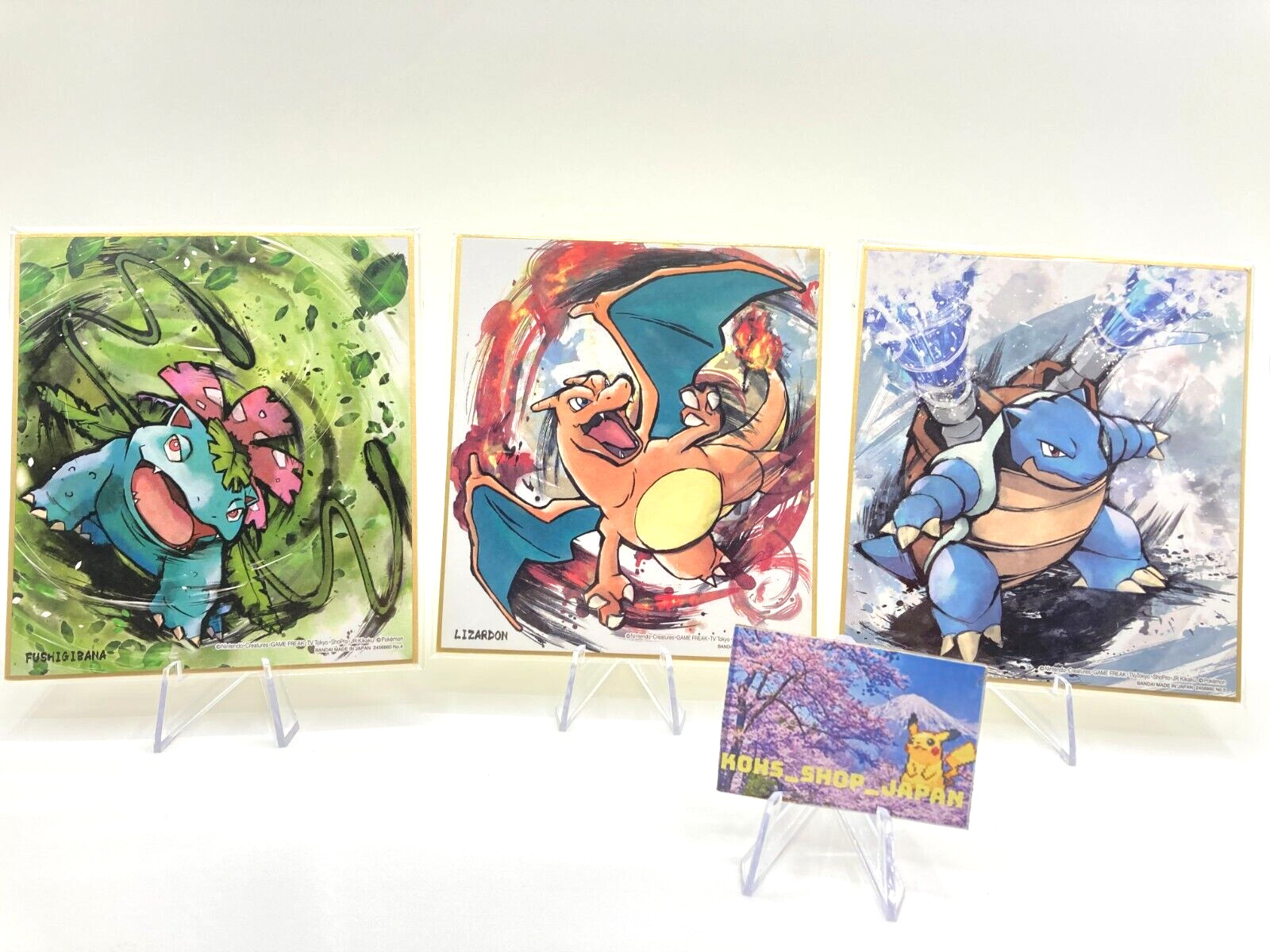 Pokemon Venusaur Charizard Blastoise Shikishi Art  Card 3set BANDAI Discontinued