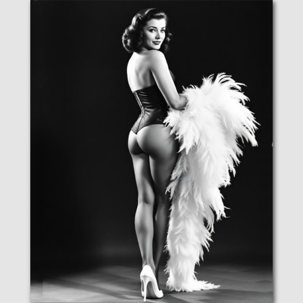 Burlesque Dancer Photo Print Glamour Photograph 8 by 10 1940s Vintage 112