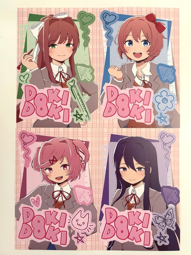Doki Doki Literature Club Monika Sayori Yuri Natsuki Postcard Tokyo Tower Iyowa Doki Doki Literature Club Monika Sayori Yuri Natsuki Postcard Tokyo Tower Iyowa