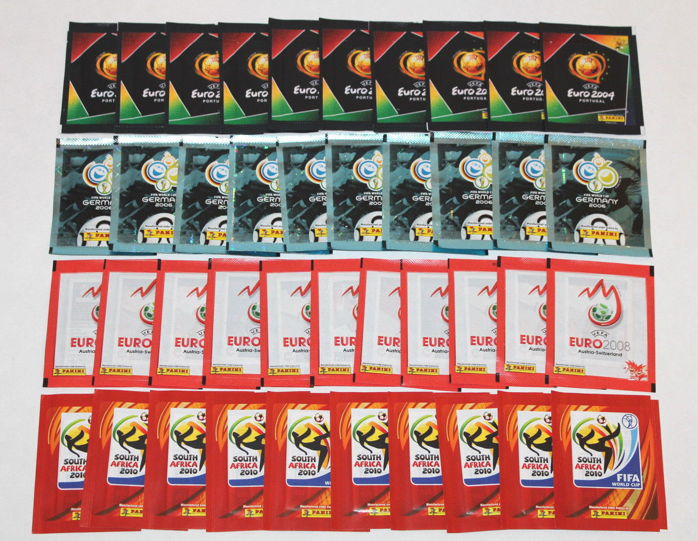 Panini Euro 2004, toilet 2006, euro 2008, toilet 2010 or 40 pouches, packages, bags of