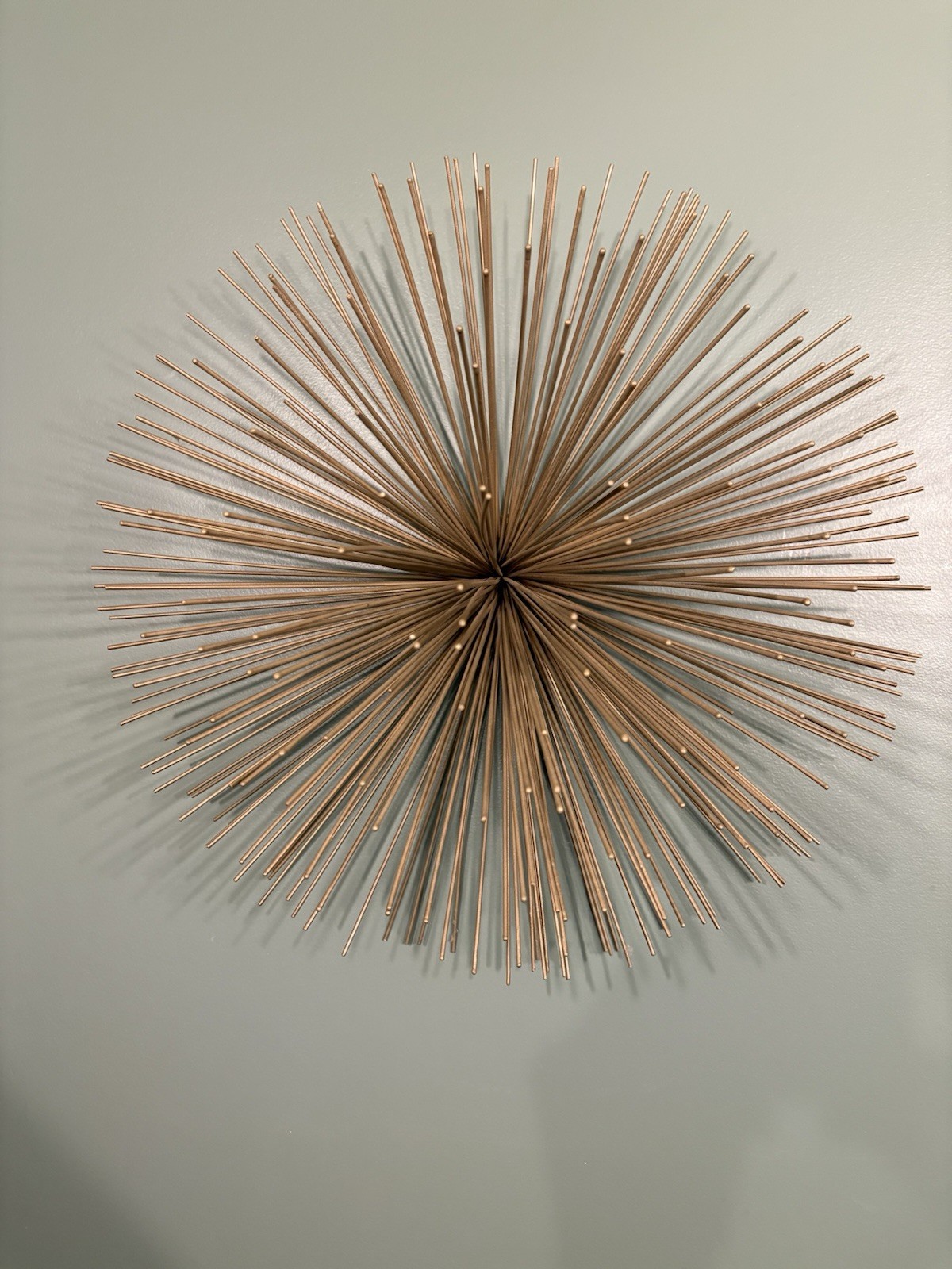 MCM Inspired Atomic Starburst Gold Metal Sea Urchin Wall Decor 14ich