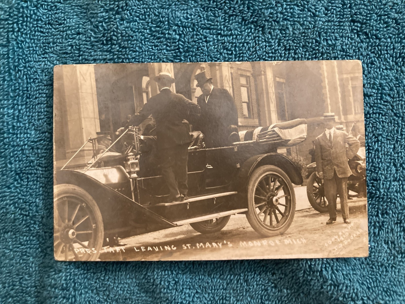 RPPC President Taft Monroe Michigan Posted 1915 Bertha Trombley Wyandotte Mi