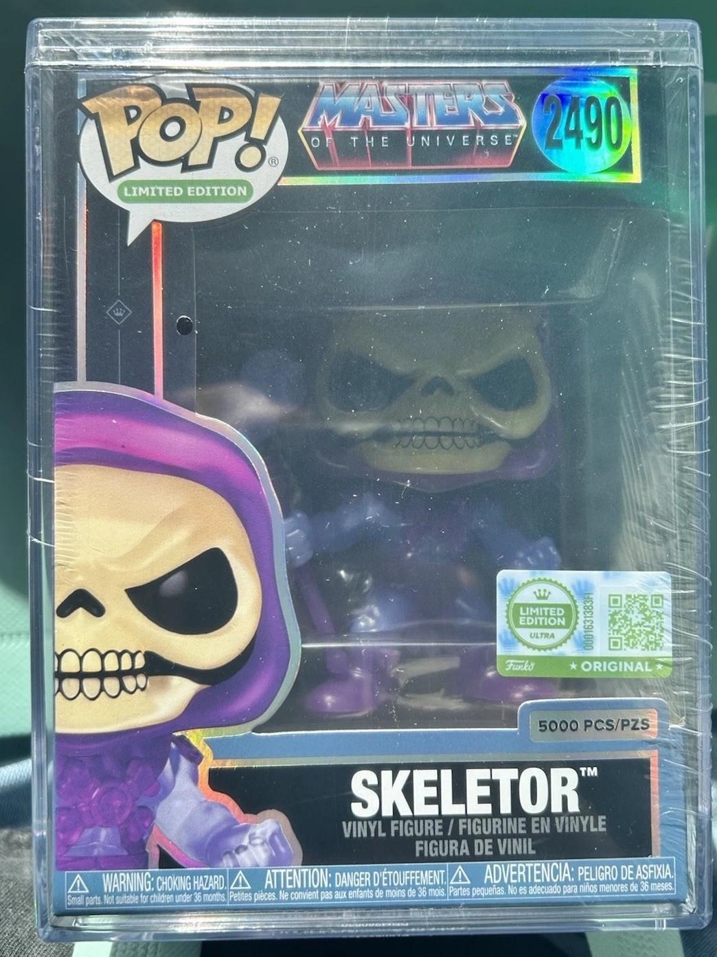 Funko Pop Limited Edition Skeletor (Translucent) with Pop Protector In Hand