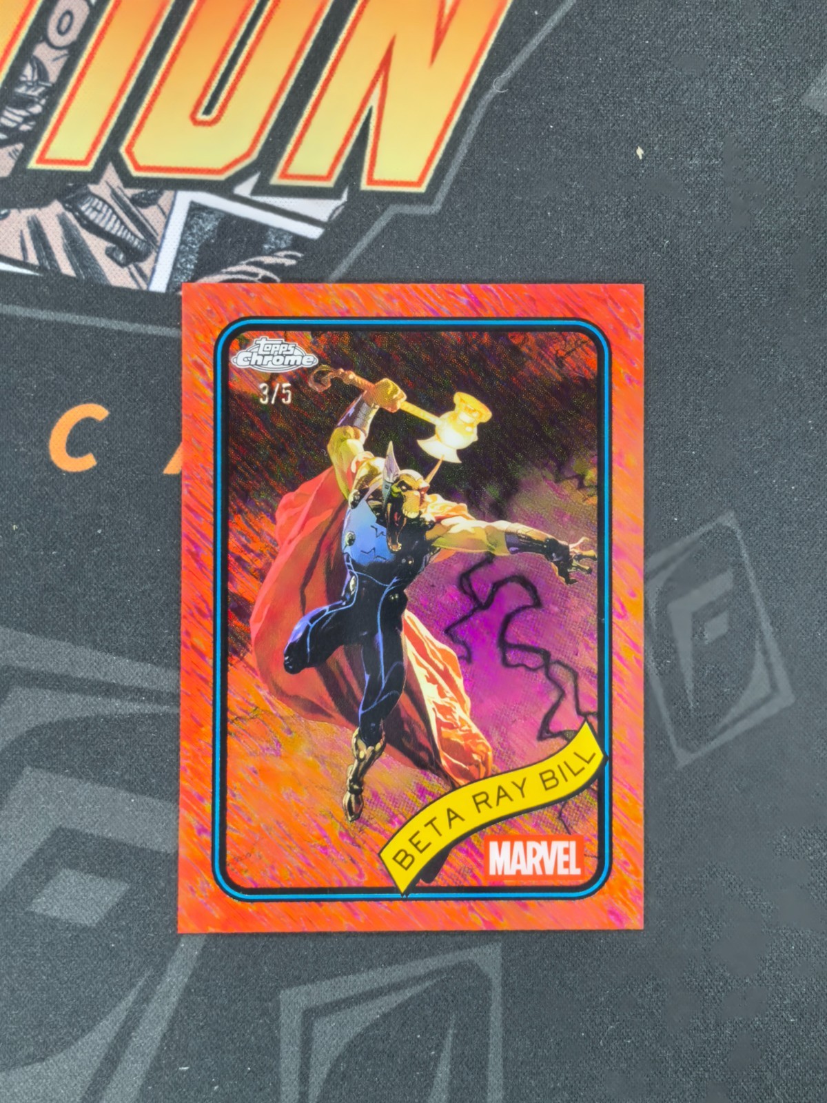 2025 Topps Chrome Marvel #65 BETA RAY BILL Red Wave Refractor /5