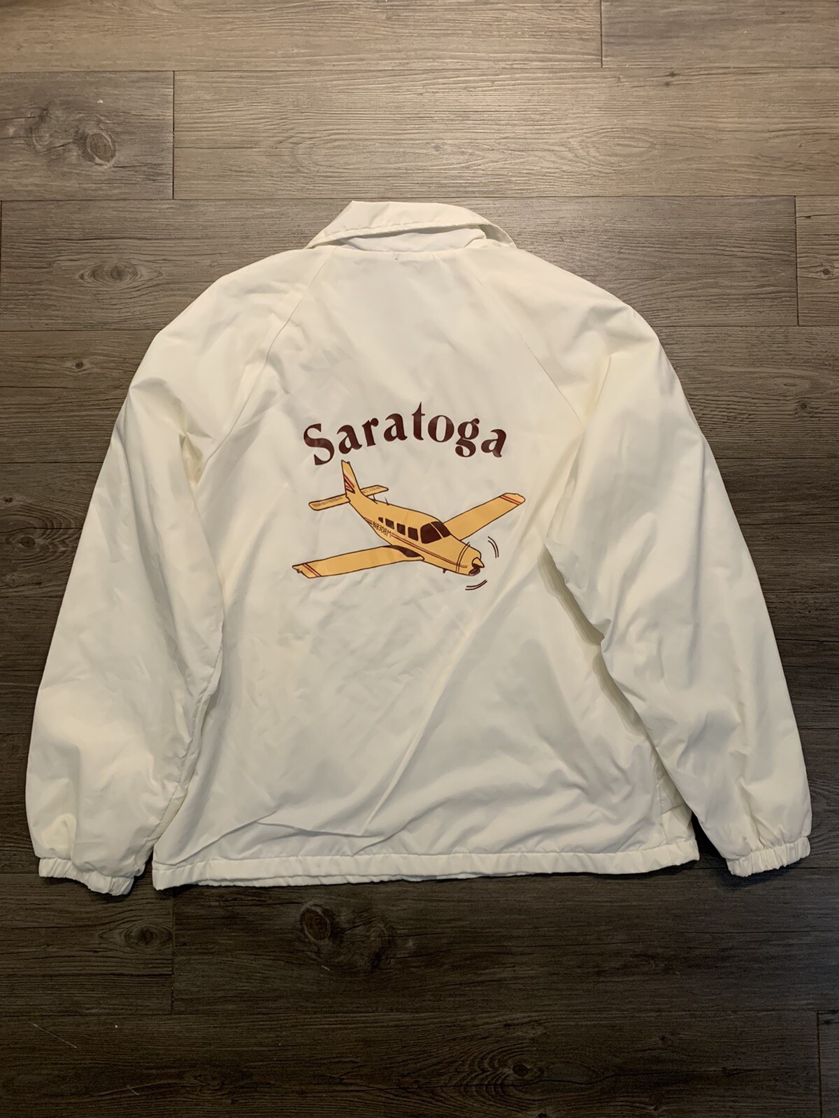 Vintage Piper Saratoga PA-32R Aircraft Flight Jacket Men Size S Nylon 70s 80s