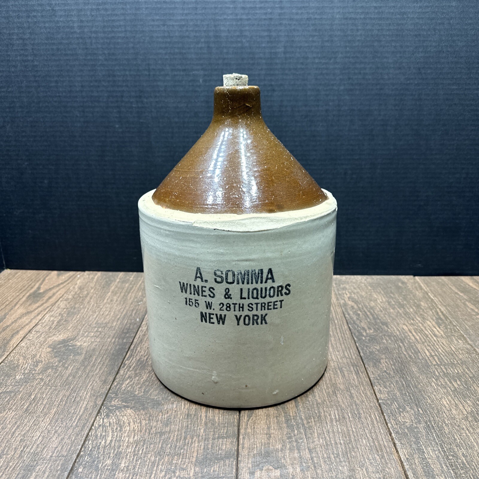Vintage A.SOMMA WINES & LIQUORS JUG 155 W. 28th STREET NEW YORK