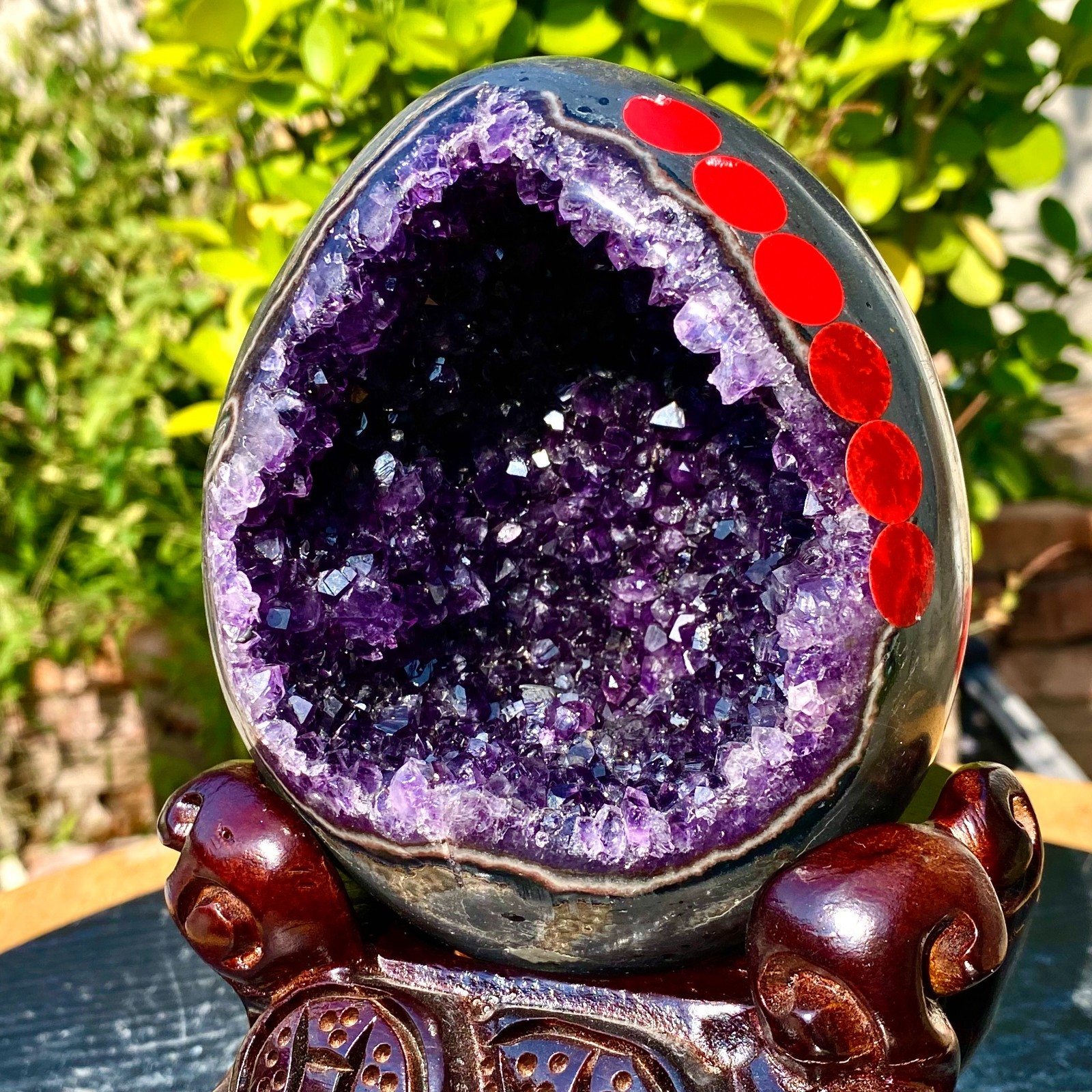 2.66LB Large Natural Amethyst geode quartz cluster crystal Egg specimen Healing