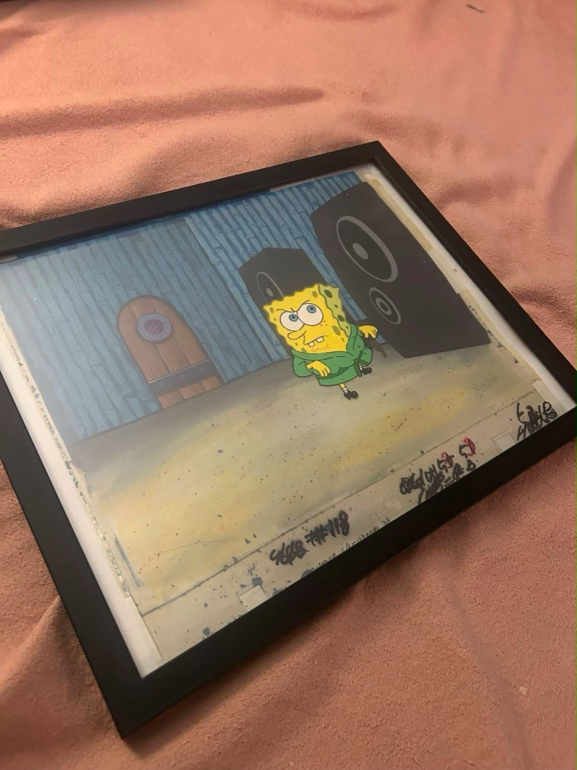 Nickelodeon SpongeBob SquarePants Framed Animation Cel print background Nickelodeon SpongeBob SquarePants Framed Animation Cel print background