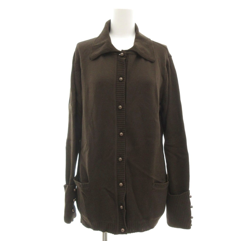 Escada Wool Cardigan Brown Size 44 Ladies Excellent  (Ages 14+)