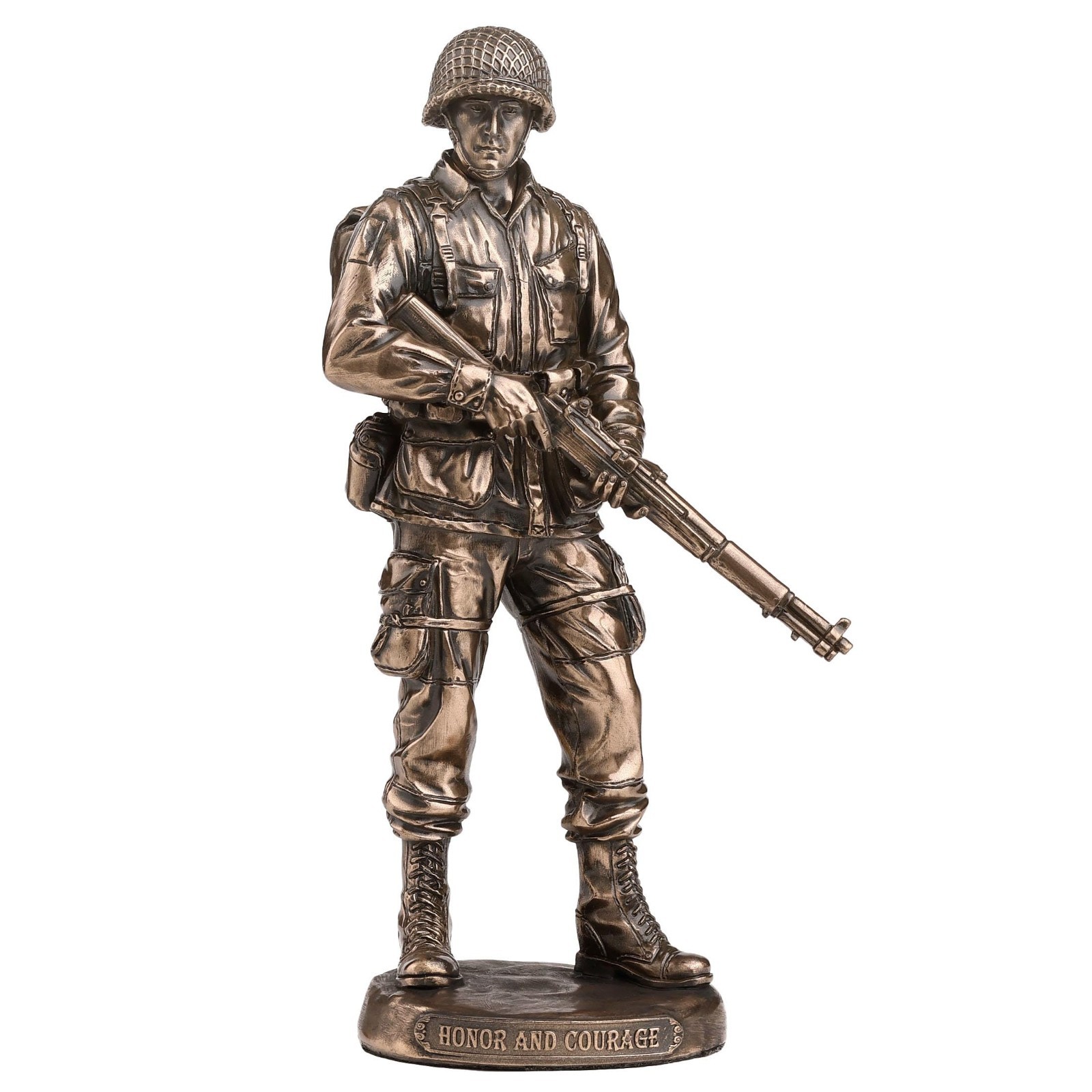 US Army Soldier Statue - Honor & Courage Figurine, 5.75 Inch Military Decor