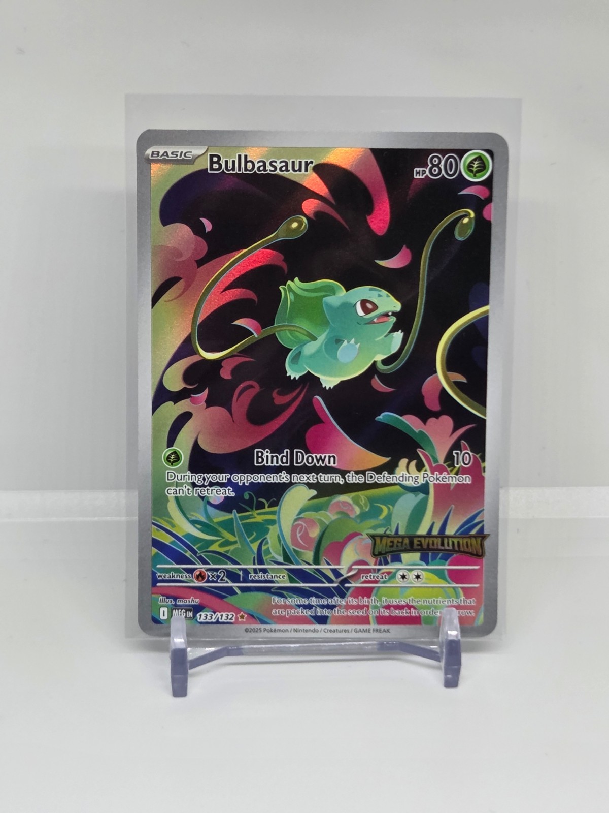 ME01: Mega Evolution Bulbasaur 133/132 Holo Illus Rare English STAMPED