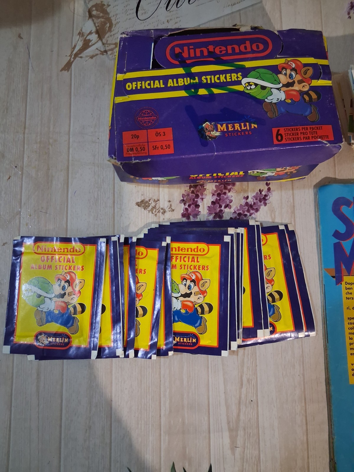 Merlin Nintendo Super Mario 1992 Plus Complete Album Box 15 Full Packs