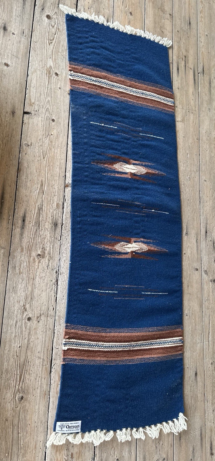 Vintage Ortegas Chimayo Table Runner: 100% Hand Woven Wool.