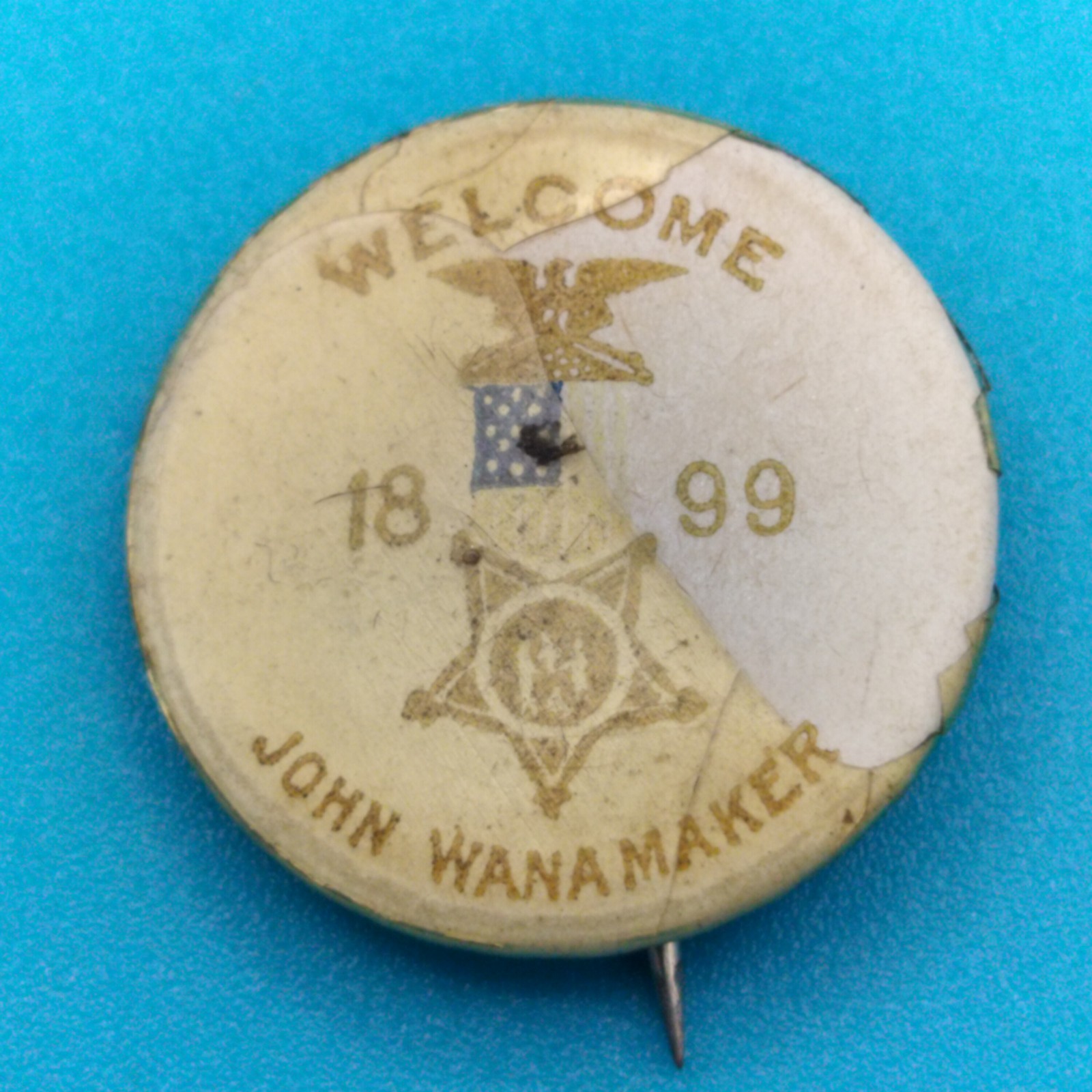Rare Antique 1899 GAR John Wanamaker Pin Phila Civil War Militaria PHIL PENN
