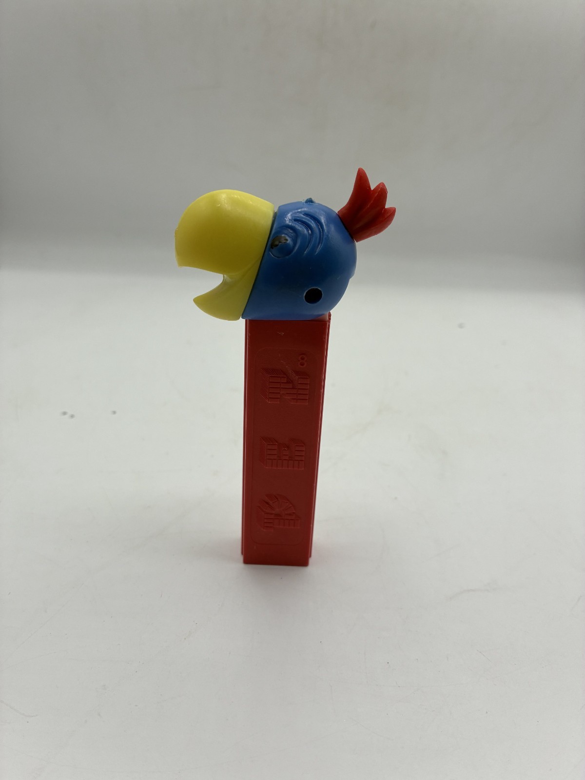 Vert Rare-VTG Cockatoo Parrot PEZ Dispenser No Feet Red Stem Blue Head