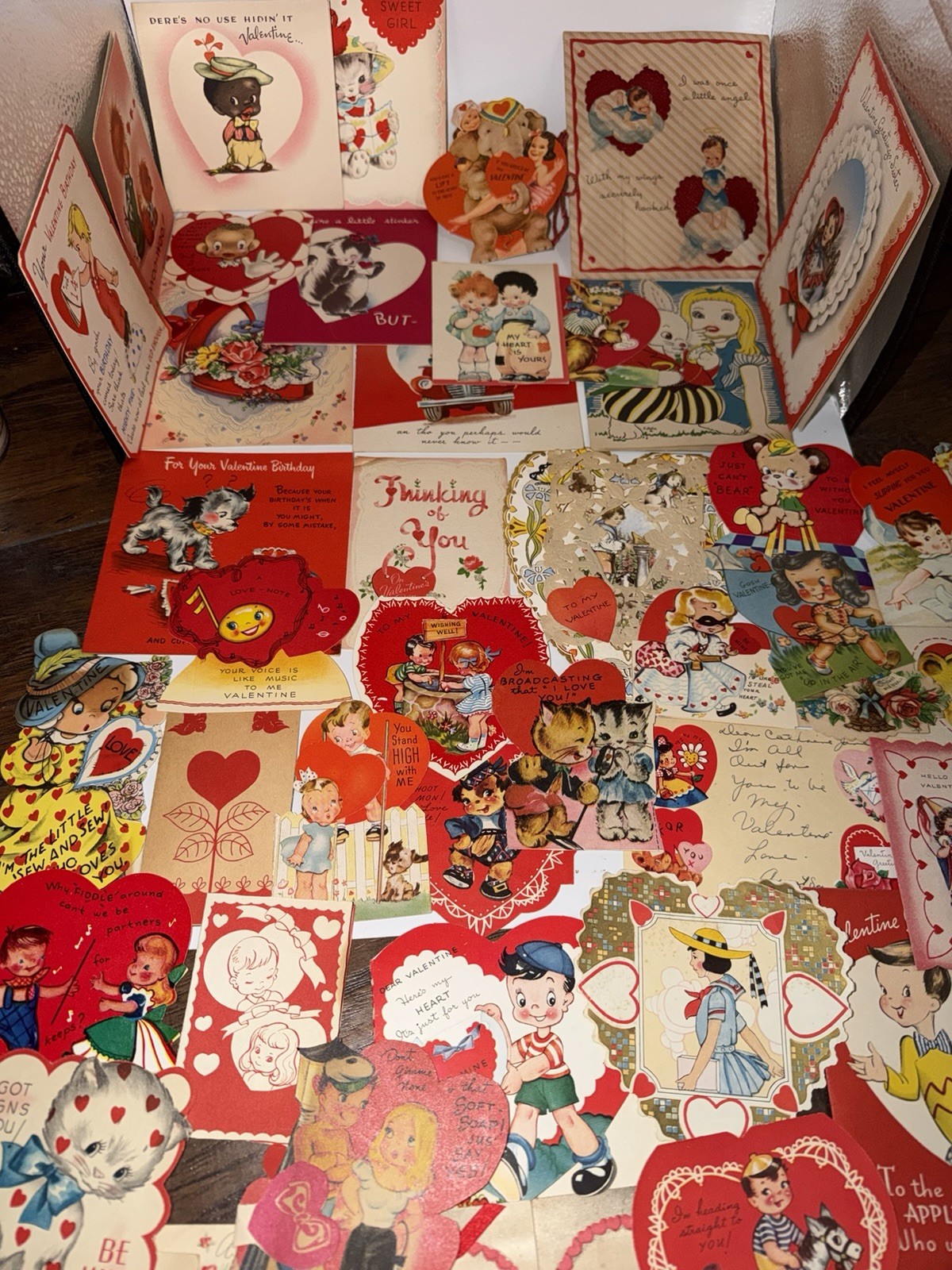 Lot 65 Vintage 1930s 40’s   Valentine Cards Die Cut Pop Up Anthropomorphic …