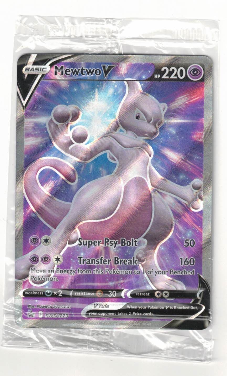 MEWTWO V SWSH229 - TCG Pokemon - Sword & Shield Black Star Promo Sealed - NM