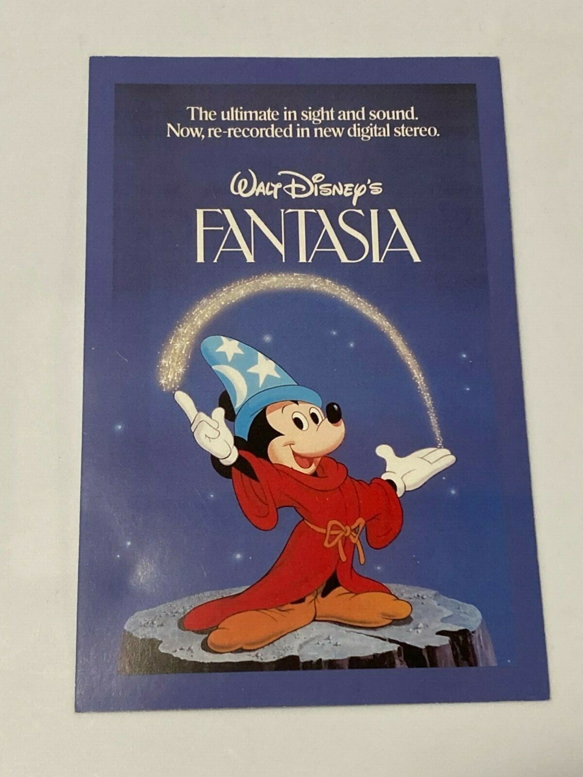 C. 1987 Walt Disney\'s Fantasia & Mickey Mouse Vintage Memorability Card Souvenir