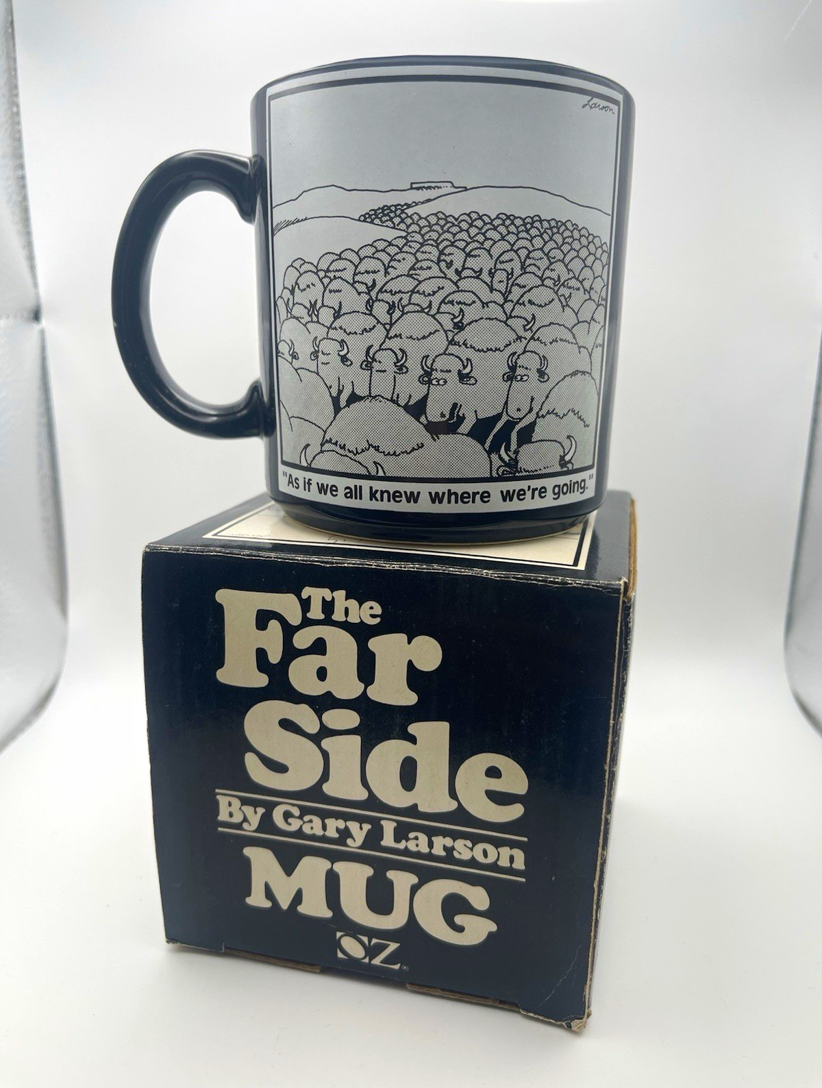 The Far Side by Gary Larson 12oz Black Ceramic Coffee Mug - New in Box