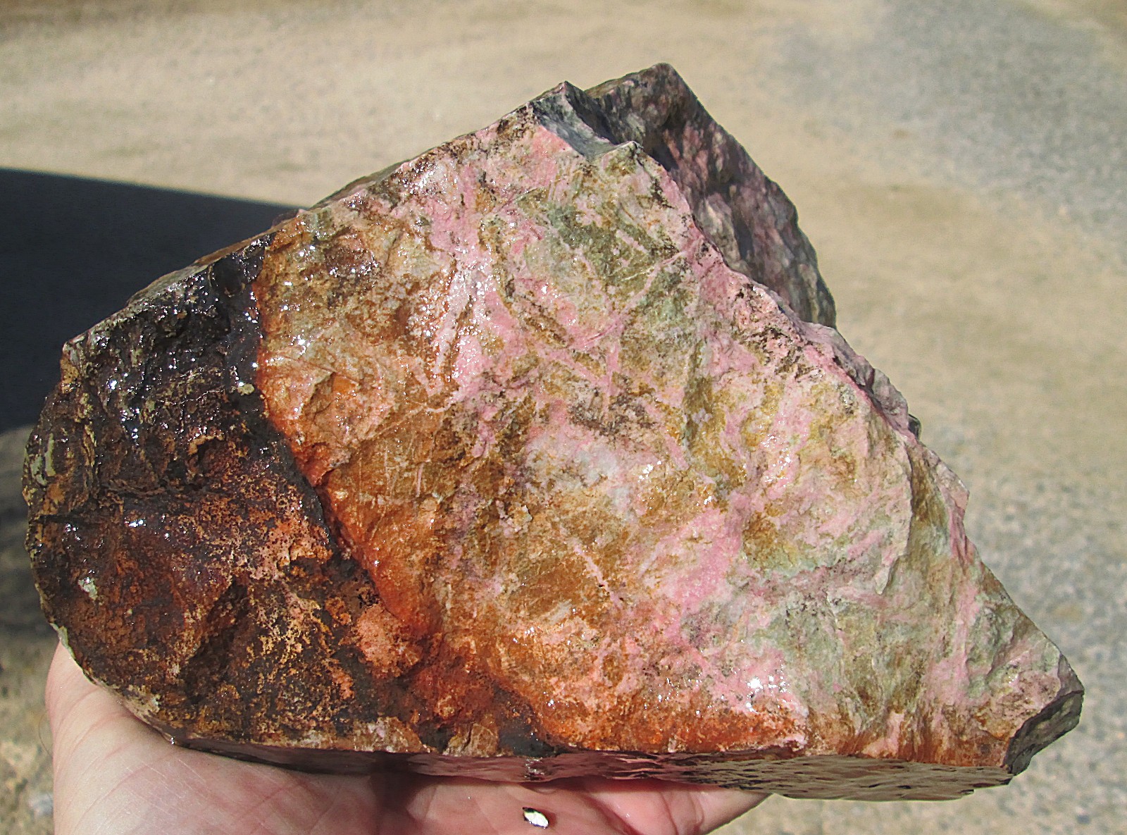 PINK EPIDOTE IN GREEN DIOPSIDE ROUGH ~ 9 lbs 11 ozs