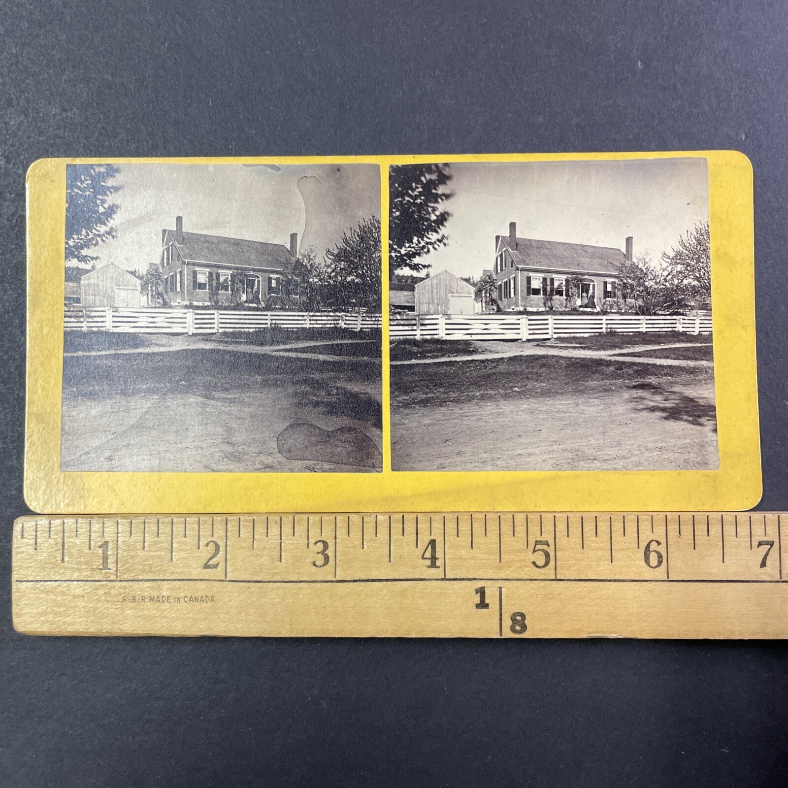 Skowhegan Maine Coburn House Stereoview 1869 Victorian People Home