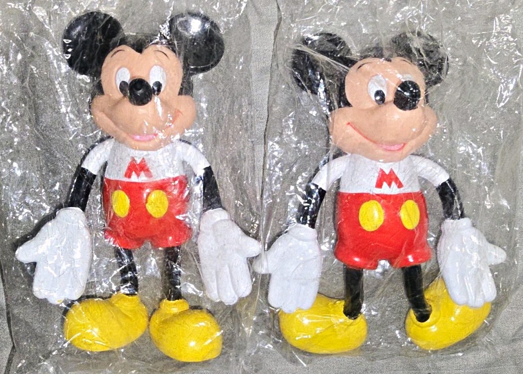 2 Vintage Disney Mickey Mouse Bendable Figures 5\