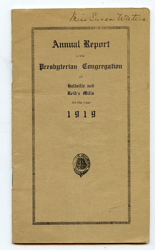 1919 Presbyterian Congregation Church, Hallsville & Reids Mills - Names,Bptsm + 