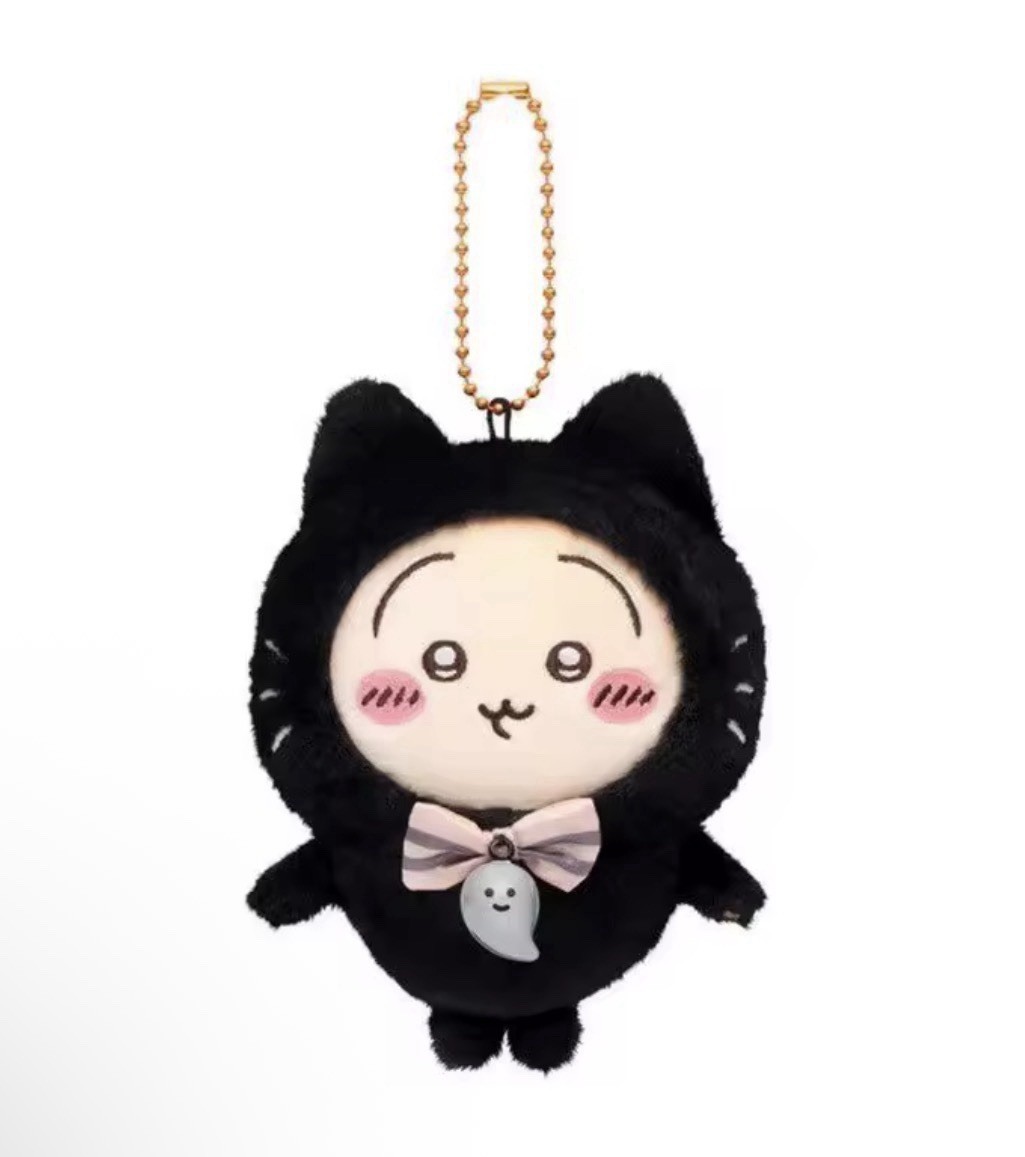 Chiikawa Black Cat (Kuroneko) Mascot Plush y2k Kawaii Keychain Bag Charm- USAGI