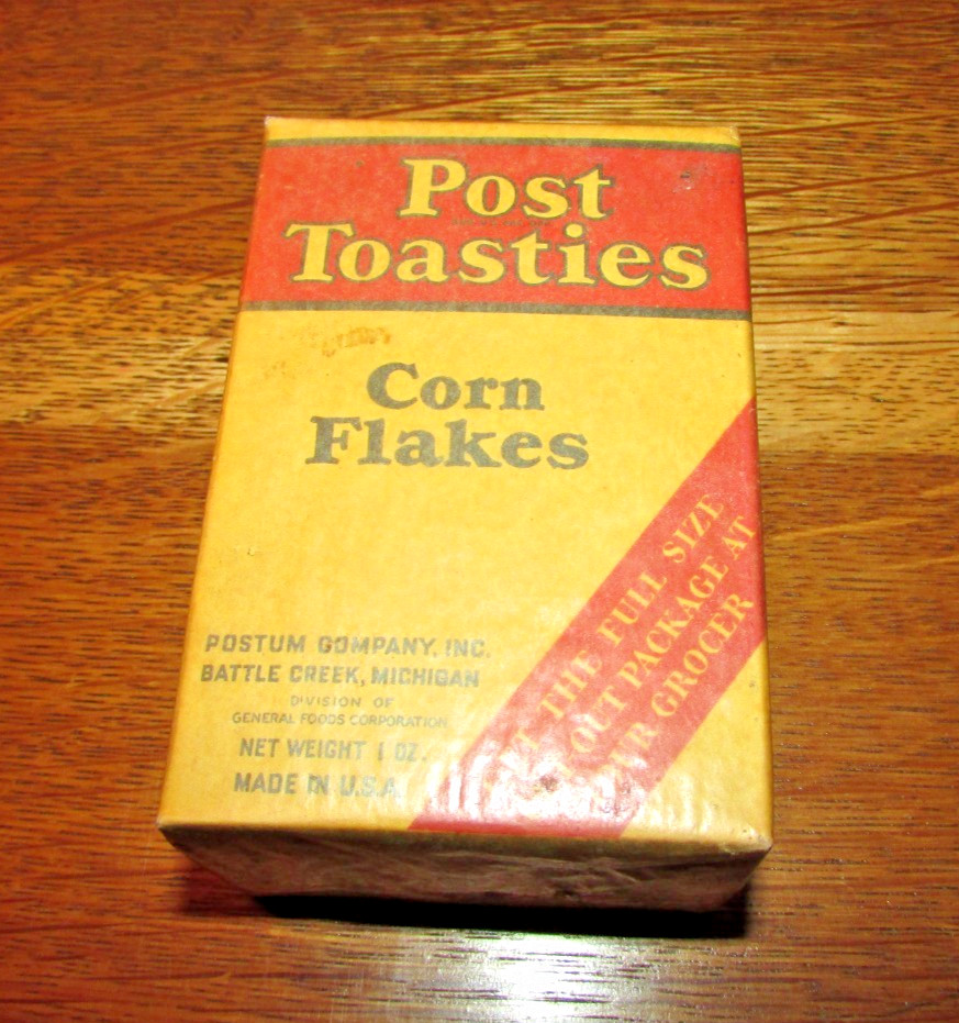 1934 Post Toasties Corn Flakes Sample Box with Walt Disney  Three Little Pigs