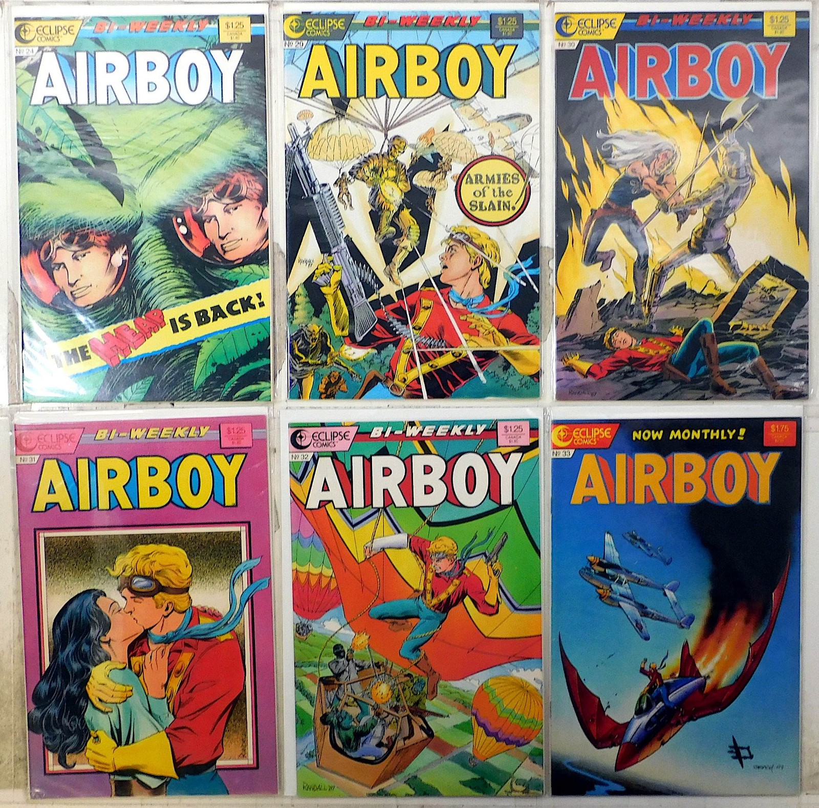 Airboy Lot 6 #24, 29, 30, 31, 32, 33 (1987) Eclipse Comics 1st Print Comic Books