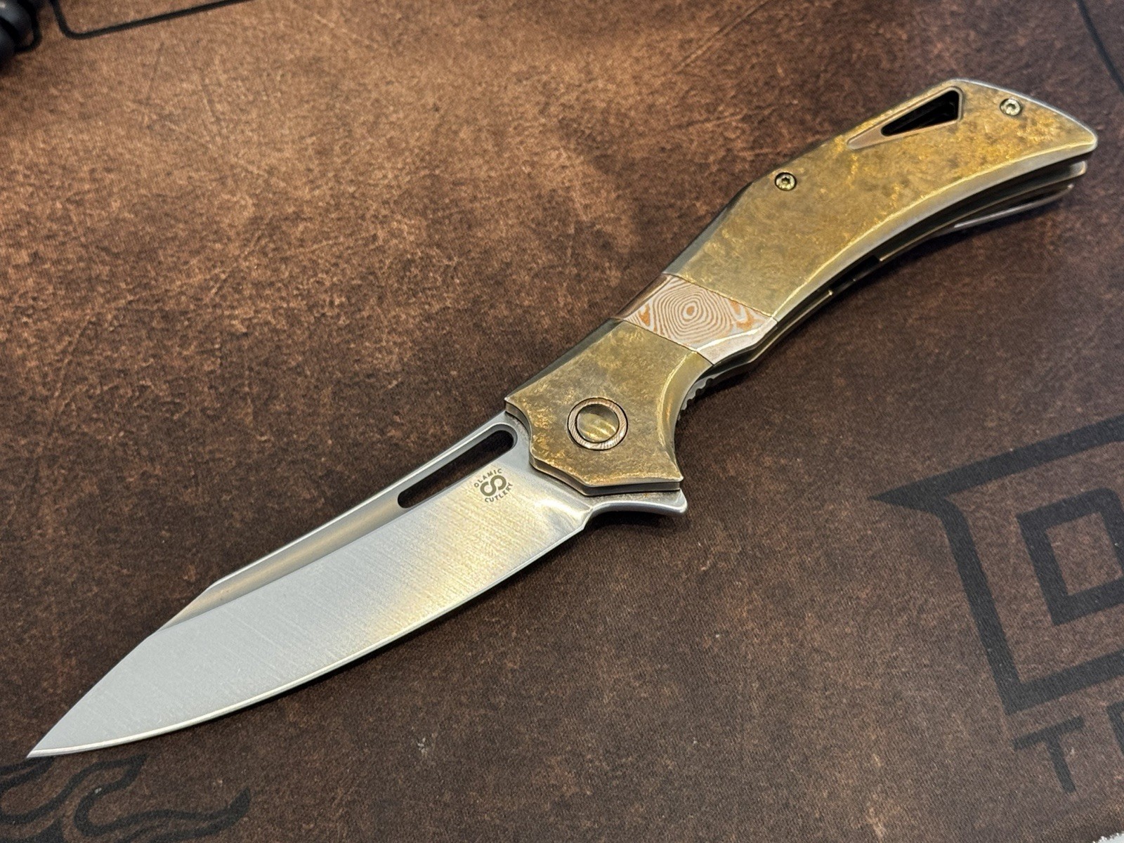 Olamic Custom Swish with Mokume Accents Pocket Knife