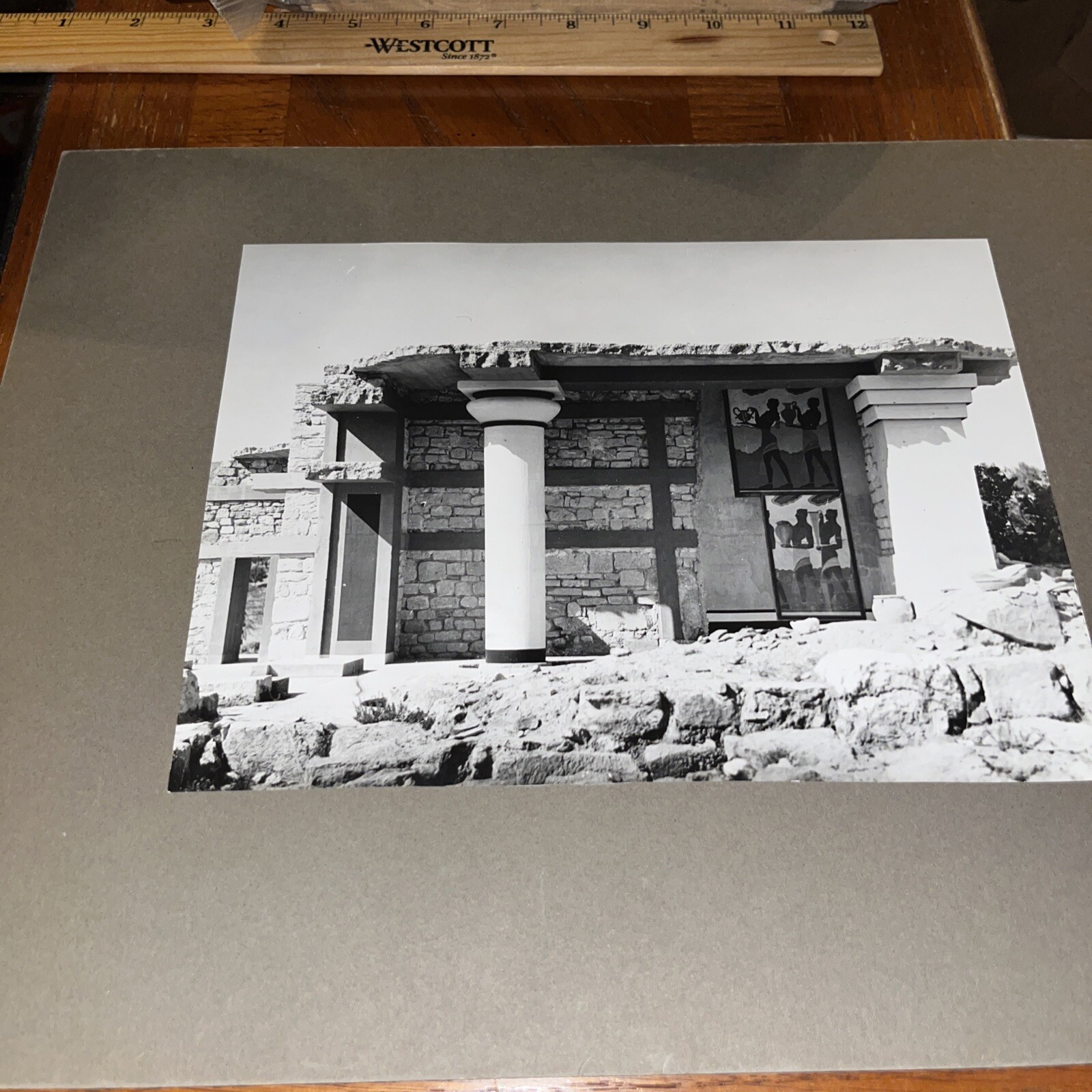 Royal Palace Knossos Restored Propylaea Antique Mounted Greek Architecture Photo
