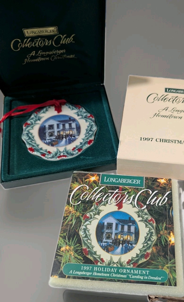 Longaberger Collectors Club 1997 Hometown Christmas Ornament IOB