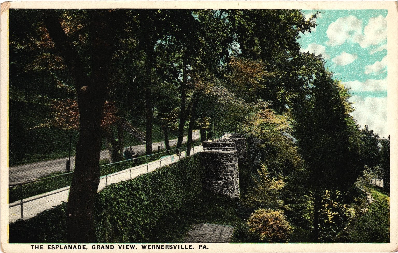 Vintage The Esplanade Grand View Wernersville PA Postcard Commercialchrome
