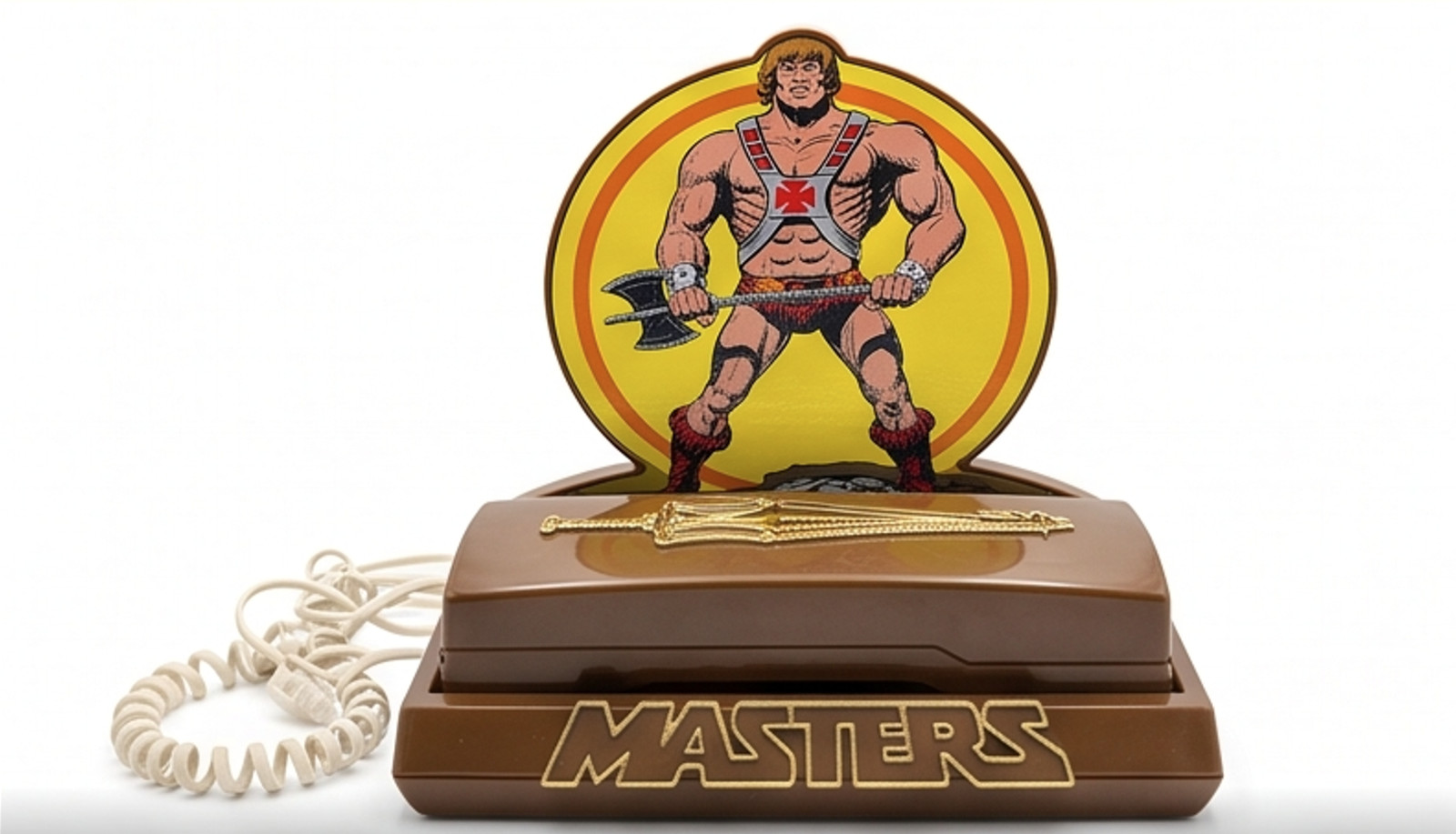 Vintage He-Man MOTU Push Button Telephone & Stand - Rare - NearMint COMPLETE 80s