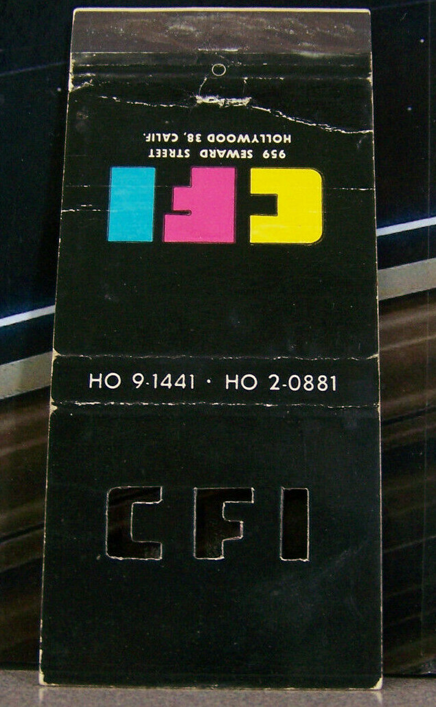 Vintage Matchbook Cover T5 Rare Knothole Hollywood California CFI Film Industry