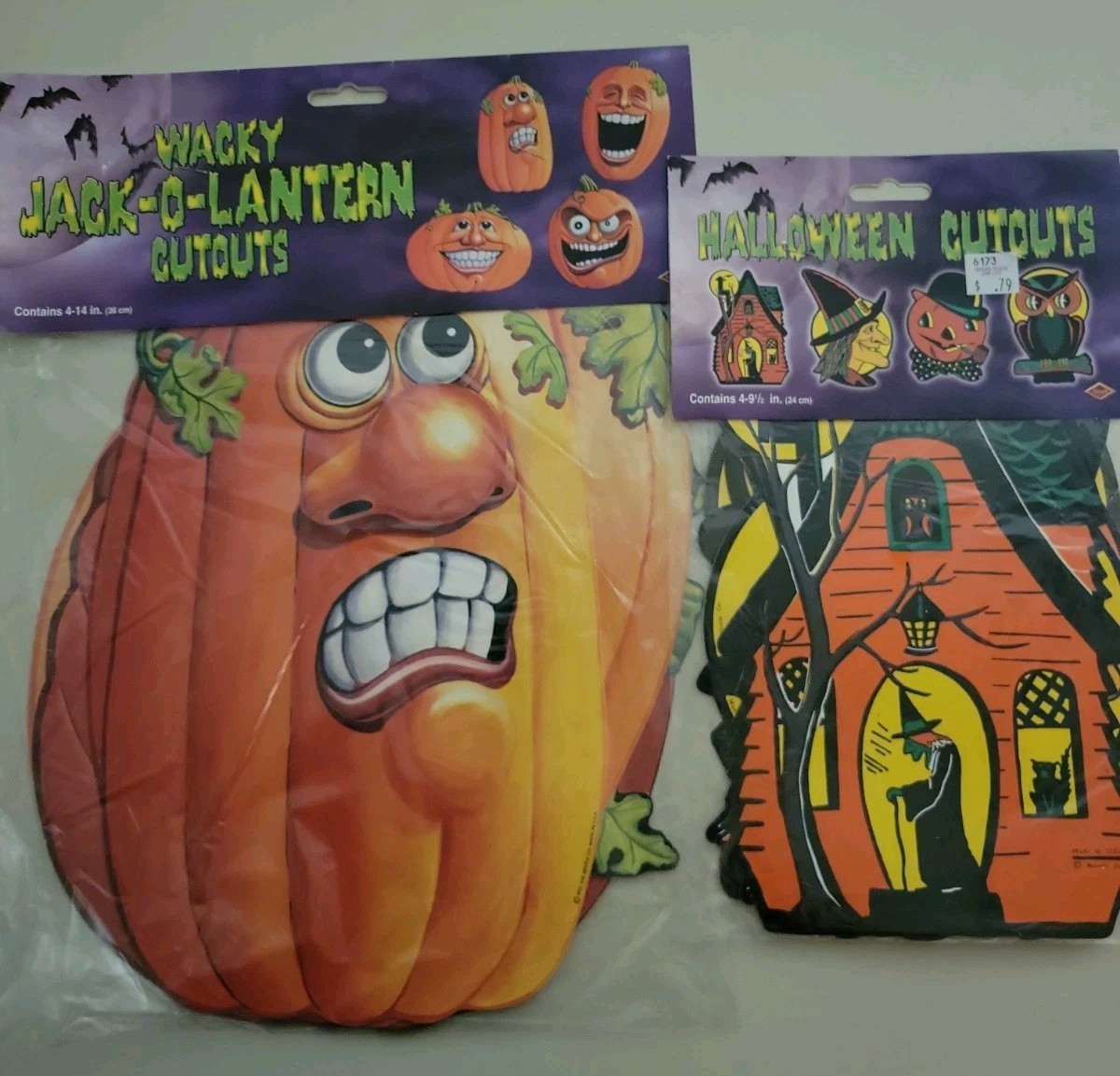 Vintage NOS Halloween Beistle 4 Ct Cutouts 9\