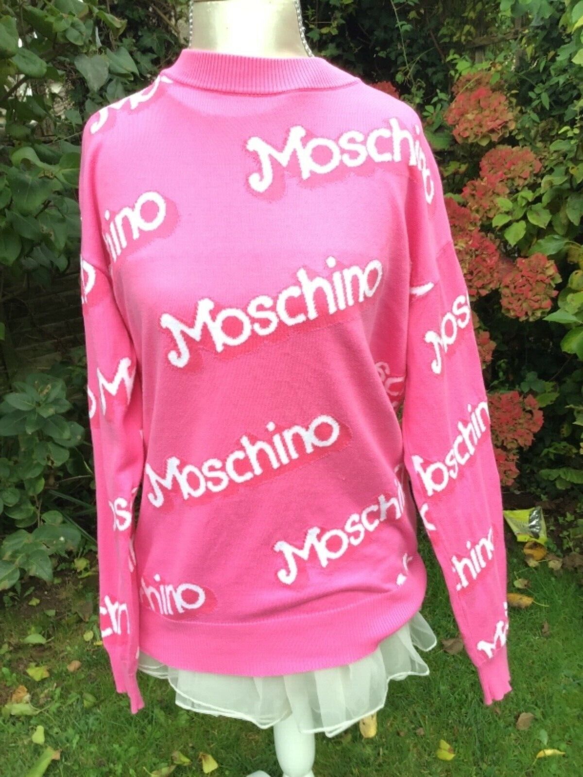 GENUINE Women’s Pink Moschino Barbie Designer Jumper Dress Size S Small / Bag