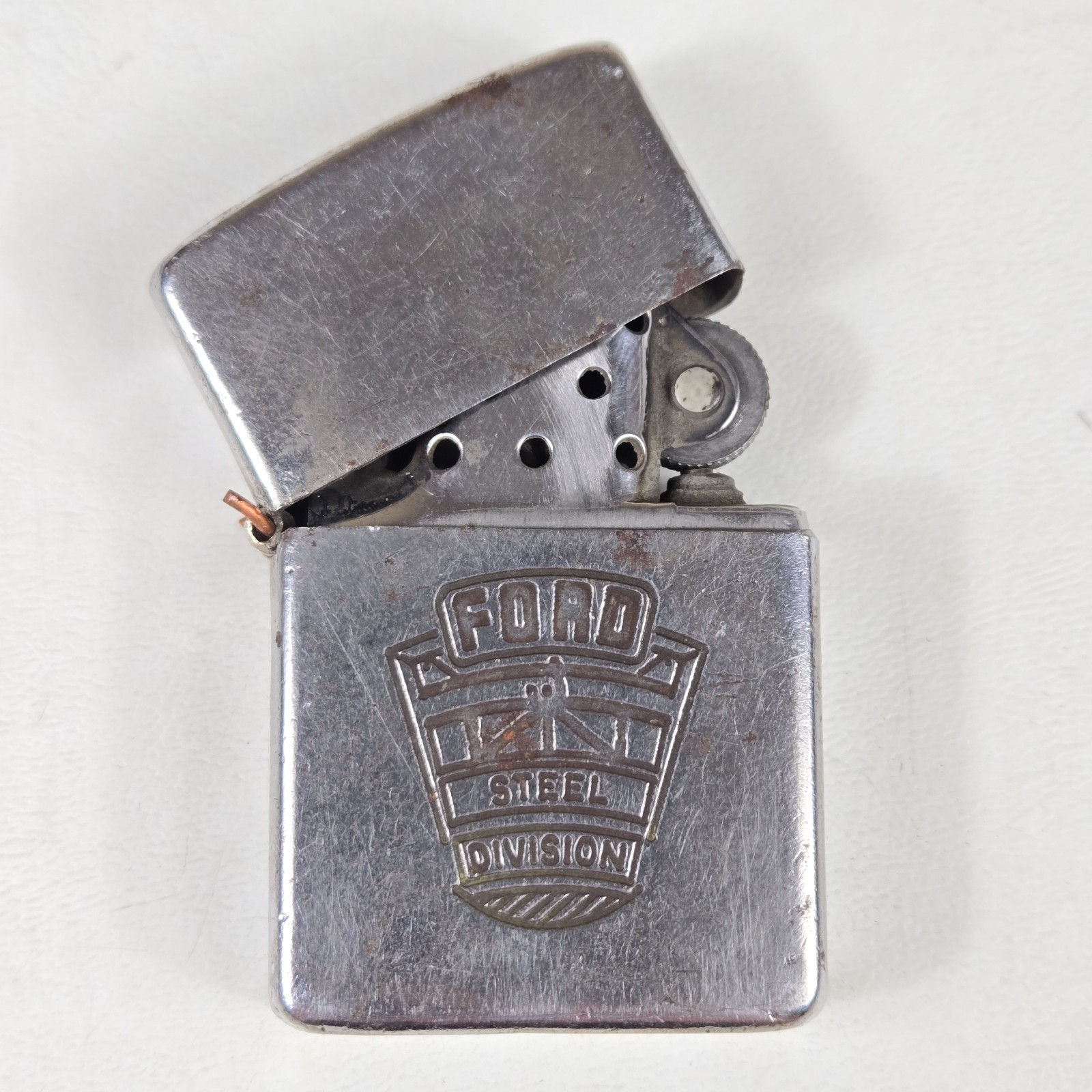 Ford Motor Company Zippo Lighter Steel Division 1953 Safety Award w/ Insert VTG