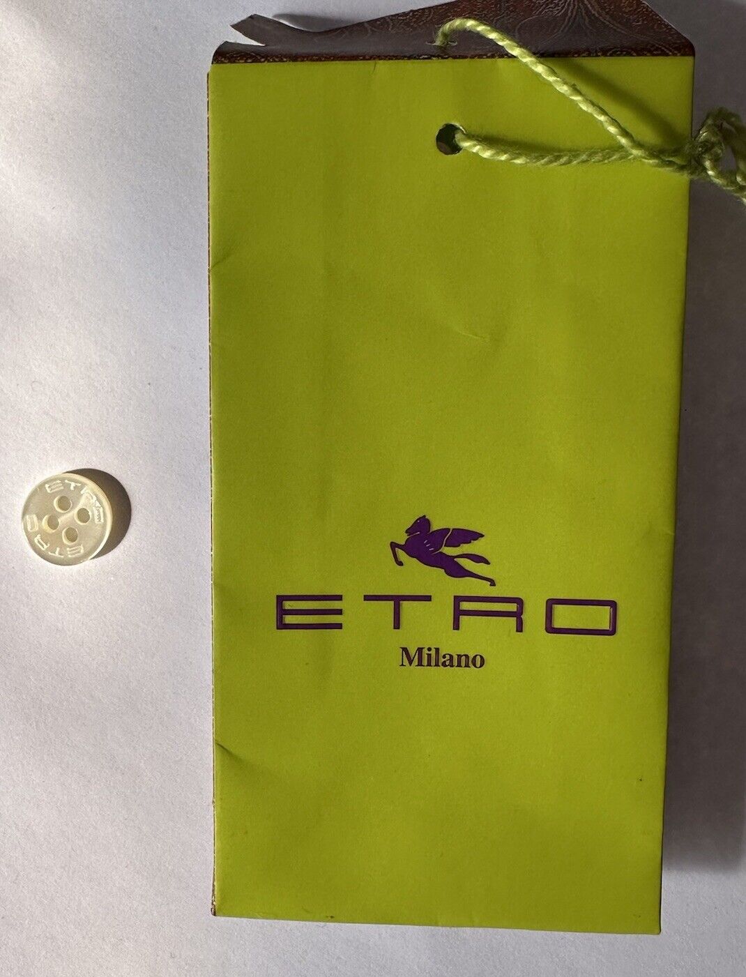 Vintage ETRO MILANO Designer White Replacement Button Signed 0.5” 1.5cm