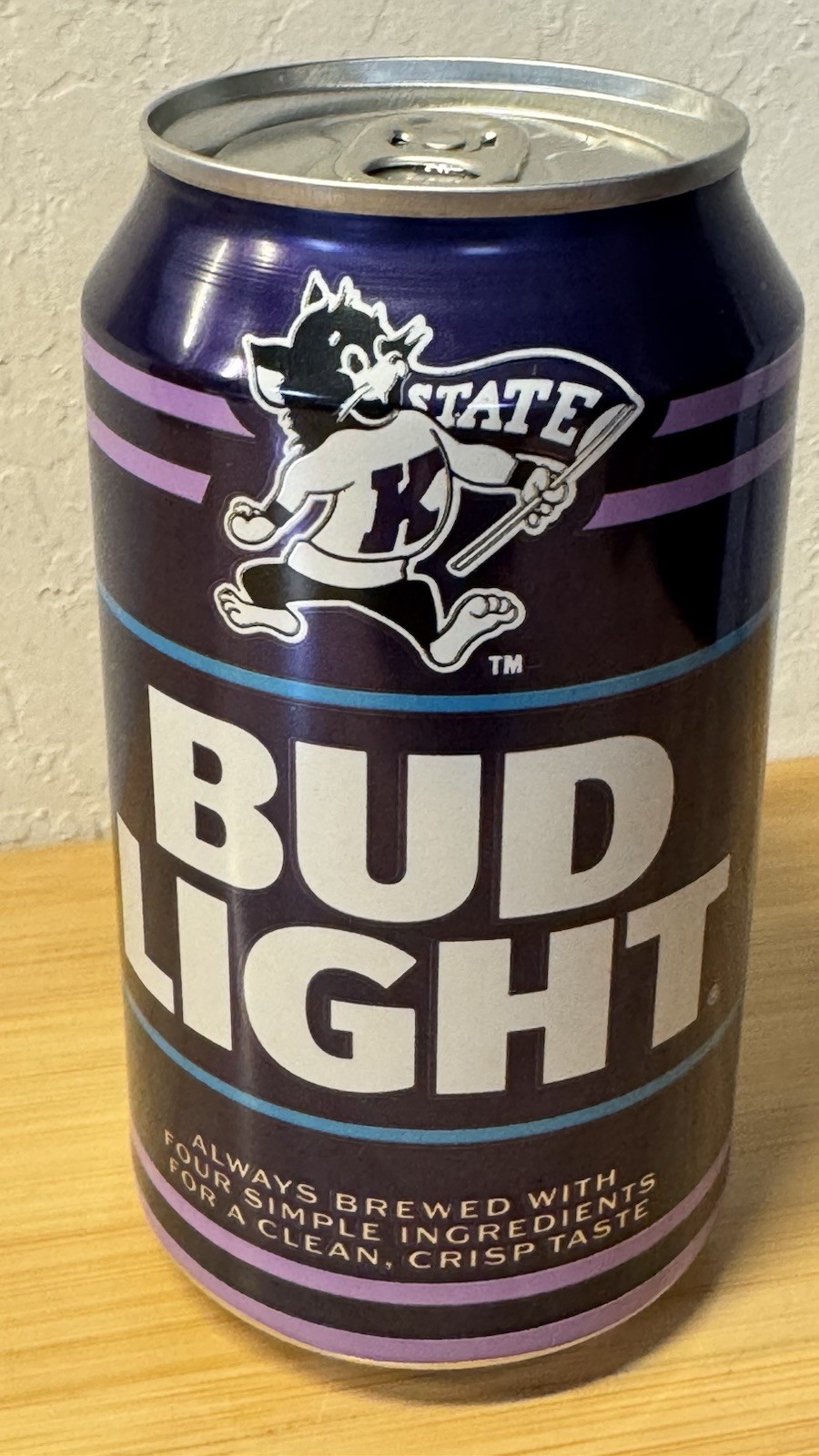 2026 Kansas State Wildcats KSU Bud Light empty Beer Can - vintage Willie