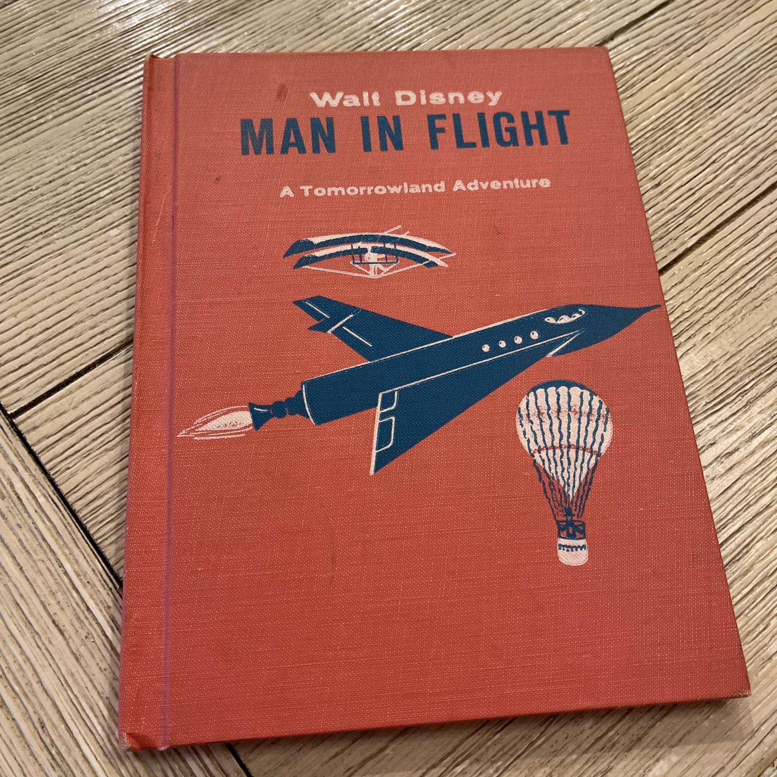 Rare 1959 Hardcover Disney Man in Flight Tomorrowland Adventure Book 48 pages