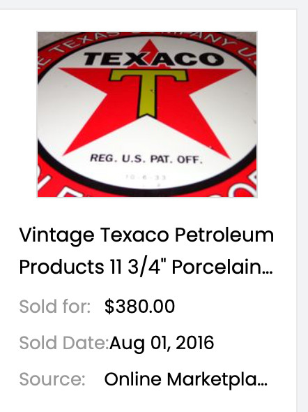 VINTAGE THE TEXAS COMPANY PETROLEUM PRODUCTS 11 3/4\