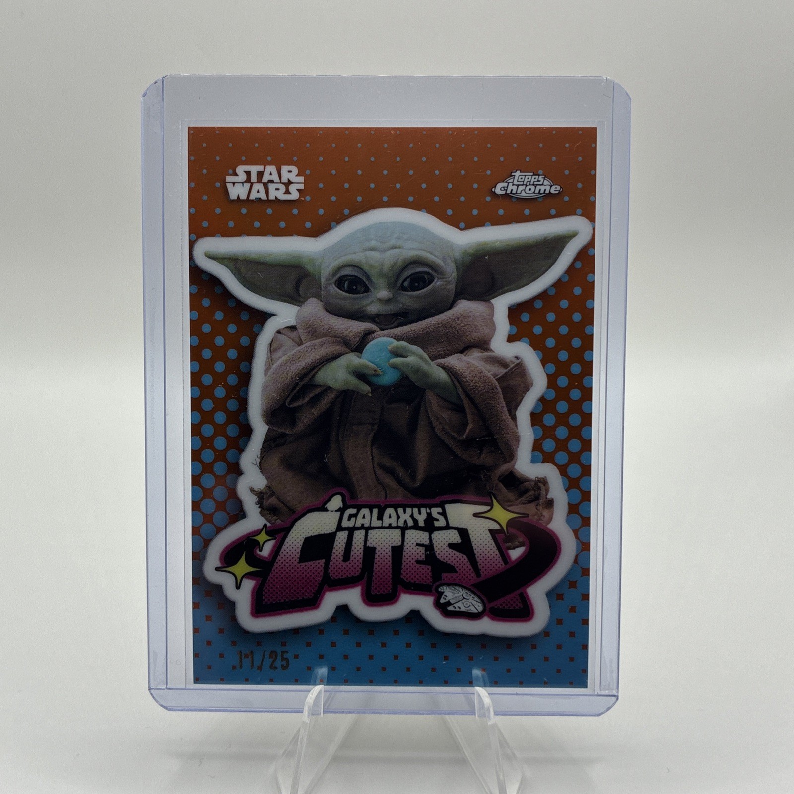 2026 Topps Chrome Star Wars Grogu Galaxy’s Cutest /25 Orange Refractor Qt-5