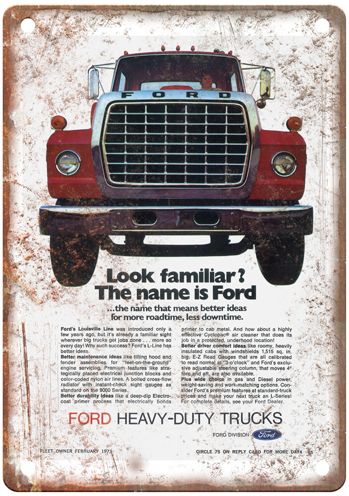 Vintage 1973 Ford Louisville Ad Retro Look Metal Sign A8219