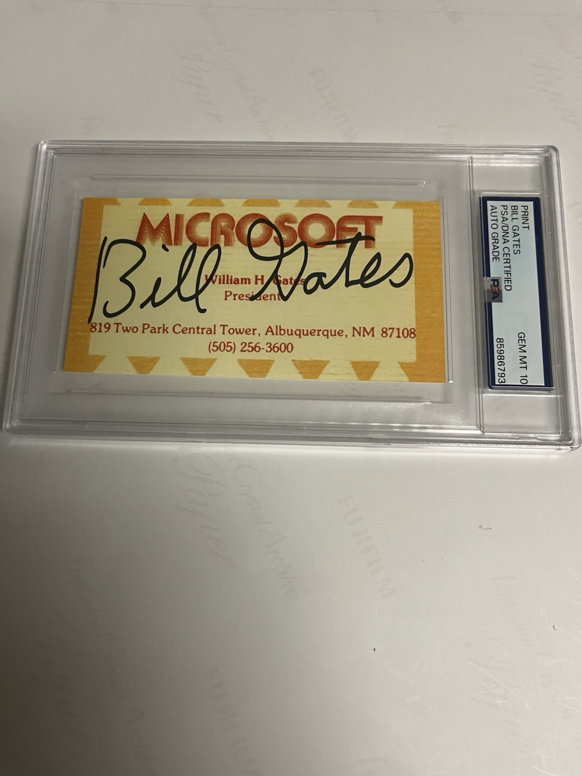 Autographed Bill Gates Business Card Cut PSA Signed Gem Mint 10 Auto Microsoft