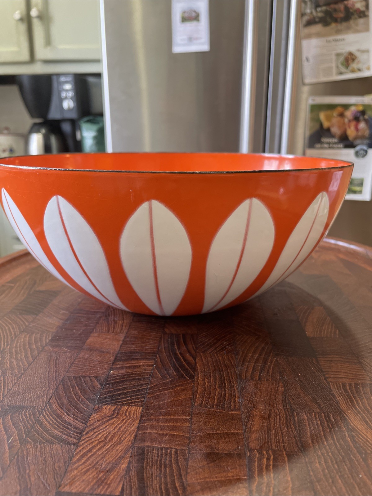 Catherineholm Catherine Holm of Norway Size Large Orange Enamel Lotus Bowl 9”